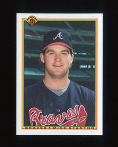 1990 BOWMAN #4 MIKE STANTON ROOKIE RC ATLANTA BRAVES
