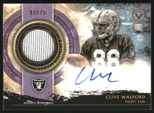 2015 Topps Valor Shield/Honor Patch Autographs Strength #SHACW Clive Walford/75