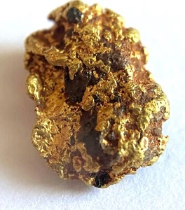 Gelbgold natürliches Nugget 93,16% Au Reinheit gemäß XRF Spektrometer Test 1,09gr - Bild 1 von 12