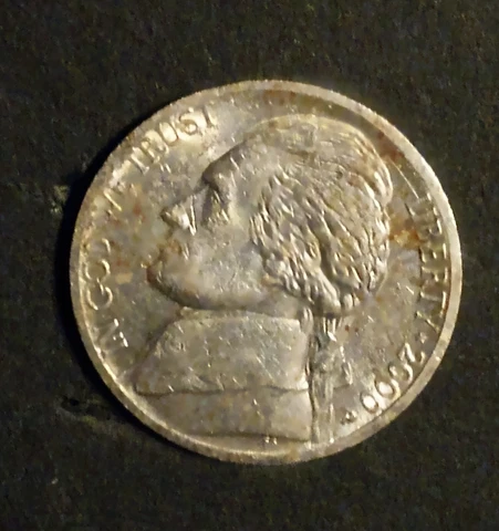 2000 P Jefferson Nickel With Blank Reverse Cover