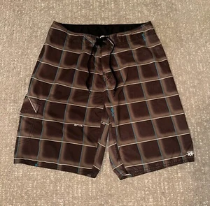 Rip Curl Men's Stoked Brown Board Shorts 36 Vintage 11" Inseam - Picture 1 of 6