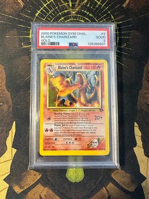 Pokemon Blaine's Charizard 2/132 Gym Challenge Holo Vintage PSA 2 - Image 1 of 4