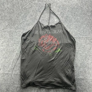 Grateful Dead Shirt Womens XL Black Rose Graphic Halter Top Junk Food Music Tank - Picture 1 of 11