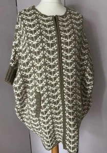 Zara Chunky Knit Zip Close Oversized Cardigan with Pockets Med VGC (B29) - Picture 1 of 13