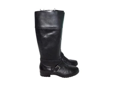 Ralph Lauren Size 8.5 B Tall Black Leather Sahara Riding Boots Side Zip - Image 1 of 4