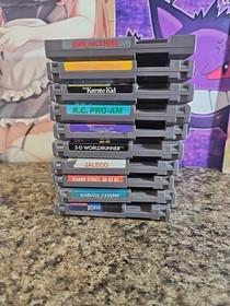 NES Game Lot 10 Games Variation Mix Deja Vu Breakthru Karate Kid Rc Pro Am 