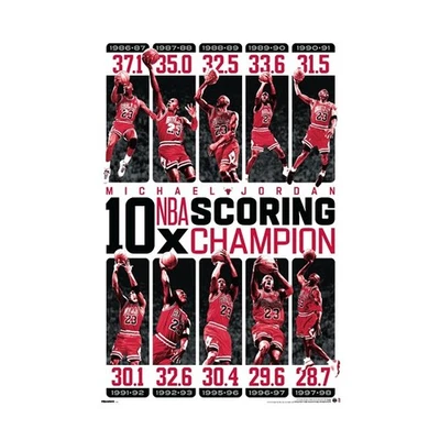 Michael Jordan 10× NBA Scoring Champion – Chicago Bulls Commemorative Poster - Image 1 of 4