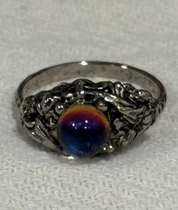 VTG Fantasy Crystal Iridescent Ball Ring Orb Mystical Adjustable Size 5.5-8 NEW - Picture 1 of 10