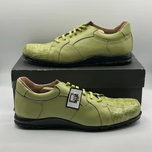 NUEVO David Eden Para Hombres Genuino Cocodrilo Tenis Zapatos Verde Talla 12 - Imagen 1 de 12