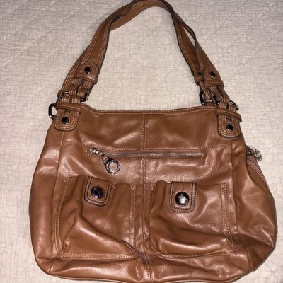Bolso de mano Franco Sarto muchos bolsillos y compartimentos con cremallera 12 x 12 usado en excelente estado Foto 1 de 4