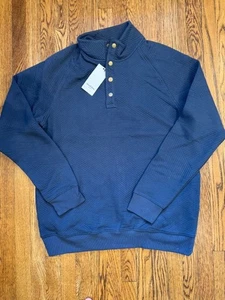 Camicia uomo Goodfellow Collard quarto bottoni manica lunga blu navy taglia M nuova - Foto 1 di 8