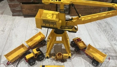 Digger Dan Construction Toy Lot - -Crane-Tractor-Trailer-Truck - Mixer- - Image 1 of 4