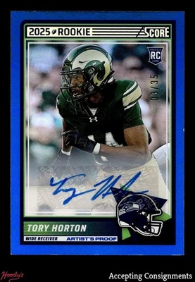 2025 Score Signatures Artist's Proof #58 Tory Horton RC ROOKIE AUTO 03/35 - Image 1 of 2