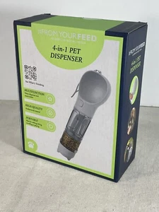 Pet Water and Food Or Snack Dispenser 10oz Gray Great 4 Travel - Picture 1 of 5