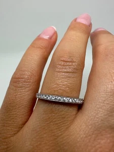 ANILLO PLATINO MEDIA ETERNIDAD 0,20 QUILATES DIAMANTES GG405 - Imagen 1 de 22