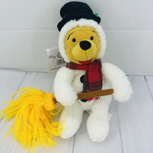 The Disney Store 8" Mini Bean Bag Snowman Winnie the Pooh - Picture 1 of 9