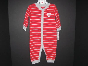 Carter's 'MOST ELIGIBLE BACHELOR' Red Romper, 6 Months - Long Sleeves New w/Tags - Picture 1 of 6