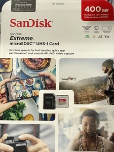 SanDisk Extreme Micro SDXC  /400GB UHS-1 - Picture 1 of 2
