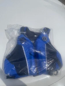 New W/ Tags MTI MUSTANG SURVIVAL Life Jacket Blue / Black Adult XS / S - Picture 1 of 3