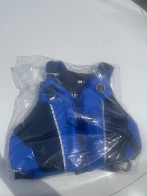 New W/ Tags MTI MUSTANG SURVIVAL Life Jacket Blue / Black Adult XS / S - Image 1 of 3