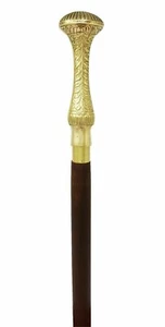 Victorian Handle Brass Walking Stick Cane Antique Style Vintage Designer Gift - Picture 1 of 8