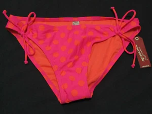 Arizona Jeans Juniors XL Bikini Bottoms Pink & Orange Swimwear Polka Dots - Picture 1 of 2