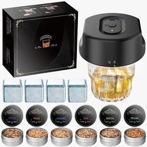 Whiskey Smoker Kit-Electric Cocktail Kit with 6 Flavors Wood Chips, Rechargeable - Picture 1 of 12