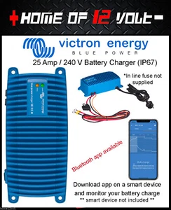 Victron Blue charge 25 Amp Battery Charger AGM WET CELL GEL CALCIUM SLA Lithium - Picture 1 of 4