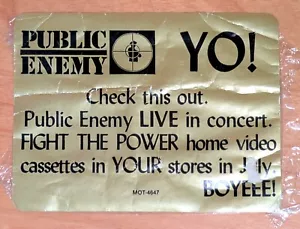 Pegatina bombo original SOLO de Public Enemy - Fight The Power US 12" MOT-4647 - Imagen 1 de 4