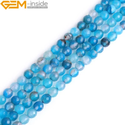 Round Red Agate Beads Faceted Gemstone Beads For Jewelry Making 15" 6mm Strand - Image 1 of 4