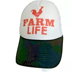 Sombrero ajustable The Farm Life blanco negro malla camionero espalda a presión - Imagen 1 de 6