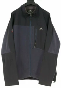 K-Way MensPullover Fleece Jacket Large Navy Black Full Zip Thermal Sweater Long - Picture 1 of 10