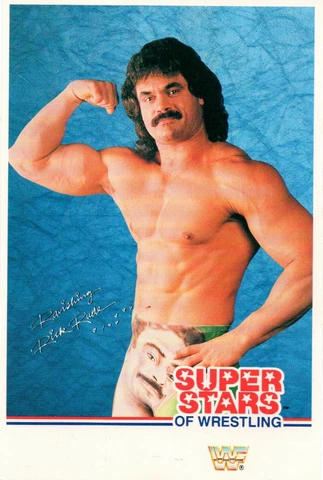 Ravishing Rick Rude WWF Wrestling Postcard 1989 Superstars Wrestler WWE WCW Cover