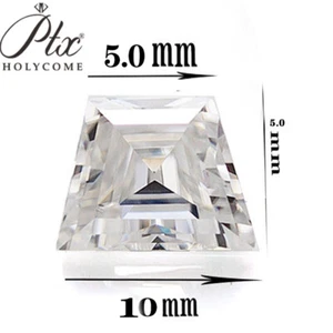 2pcs White Boat Shape Loose Moissanite Stones D Color Trapezoid Cut VVS For Ring - Picture 1 of 12