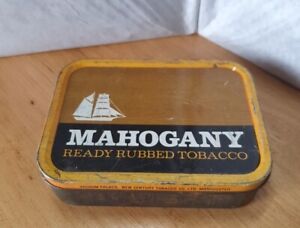 Vintage Manchester Mahogany Ready Rubbed Tobacco Tin Empty New Century Co Ltd