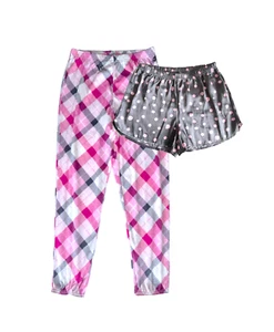 Wonder Nation Girls Pink Plaid Fleece Pajama Pants - Size L (10-12) Plus - Picture 1 of 7