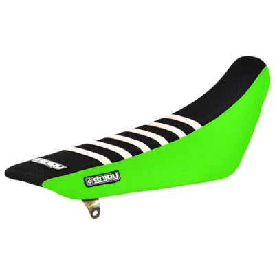 Capa de assento Kawasaki Kx 85 100 Gripper 2001 - 2013 verde/preto/branco nervuras #63 - Imagem 1 de 4