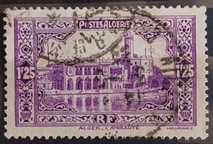 1936 Algeria 97 1.25f Admiralty and Penon Lighthouse, Algiers Buildings Used - Picture 1 of 1