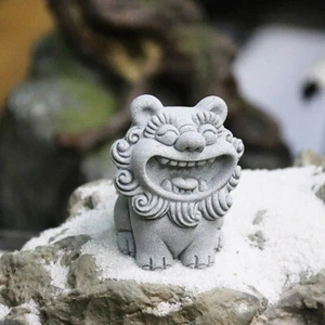 2pcs Chinese Legend God Beast Statue Cute Gatekeeper God Stone Sculpture Decor - Picture 1 of 11