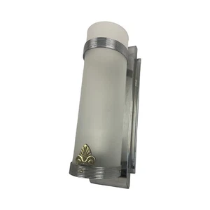 VL1100 Vintage c1940s Mid Century Chrome Sconce Cylinder Shade Restored - Picture 1 of 3