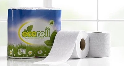 ECOROLL - STAR TISSUE UK 72 Rolls x ECO ROLL 320 sheet 2ply Tissue Rolls Branded STAR TISSUE UK