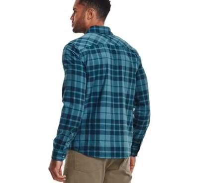 Рубашка фланелевая с воротником на пуговицах мужская Under Armour размер 3XL Tradesman 2.0 синяя клетчатая - Изображение 1 из 4