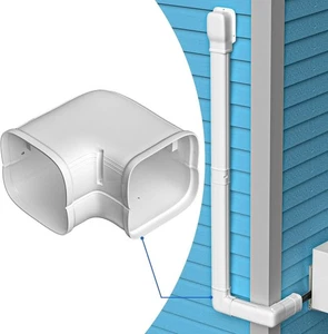 3 Breite 90° Flachbogen Mini Split Line Abdeckung für Klima & Wärmepumpe Rohrschutz - Bild 1 von 6