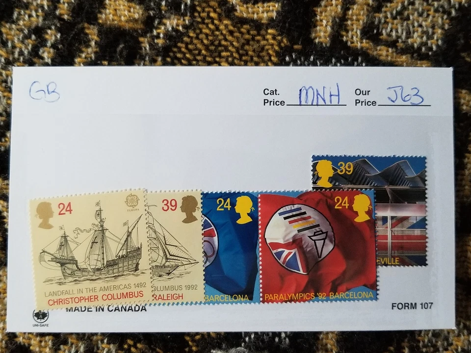 Juego de sellos Gran Bretaña MNH - Juegos Olímpicos 1992 - Barcelona, España - J63 Foto 1 de 1