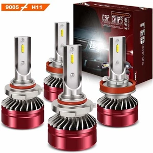 LED Headlight Bulb 9005/HB3 High Beam H11/H8/H9 Low Beam CSP 12000LM 6000K Ice - Picture 1 of 6