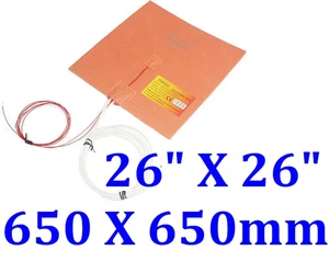 26" X 26" 650 X 650mm 1500W w/ 3M 3D Printer CE UL JSRGO Silicone Pad Heater - Picture 1 of 12