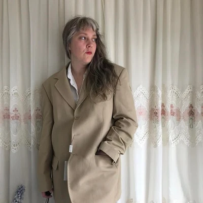 Blazer vintage para hombre tostado de un solo pecho tres botones tostado nuevo con etiquetas Foto 1 de 4