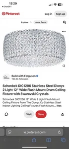 Schonbek DIC1206s Dionyx 2 Light 12" Swarovski Crystals - Picture 1 of 5