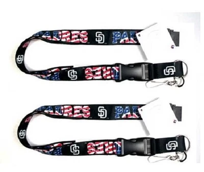 San Diego Padres MLB Stars & Stripes Lanyard 2 Pack - Image 1 of 2