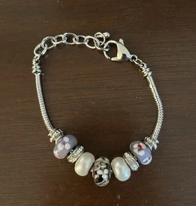 Bella Perlina Charm Bracelet Purple - Picture 1 of 4